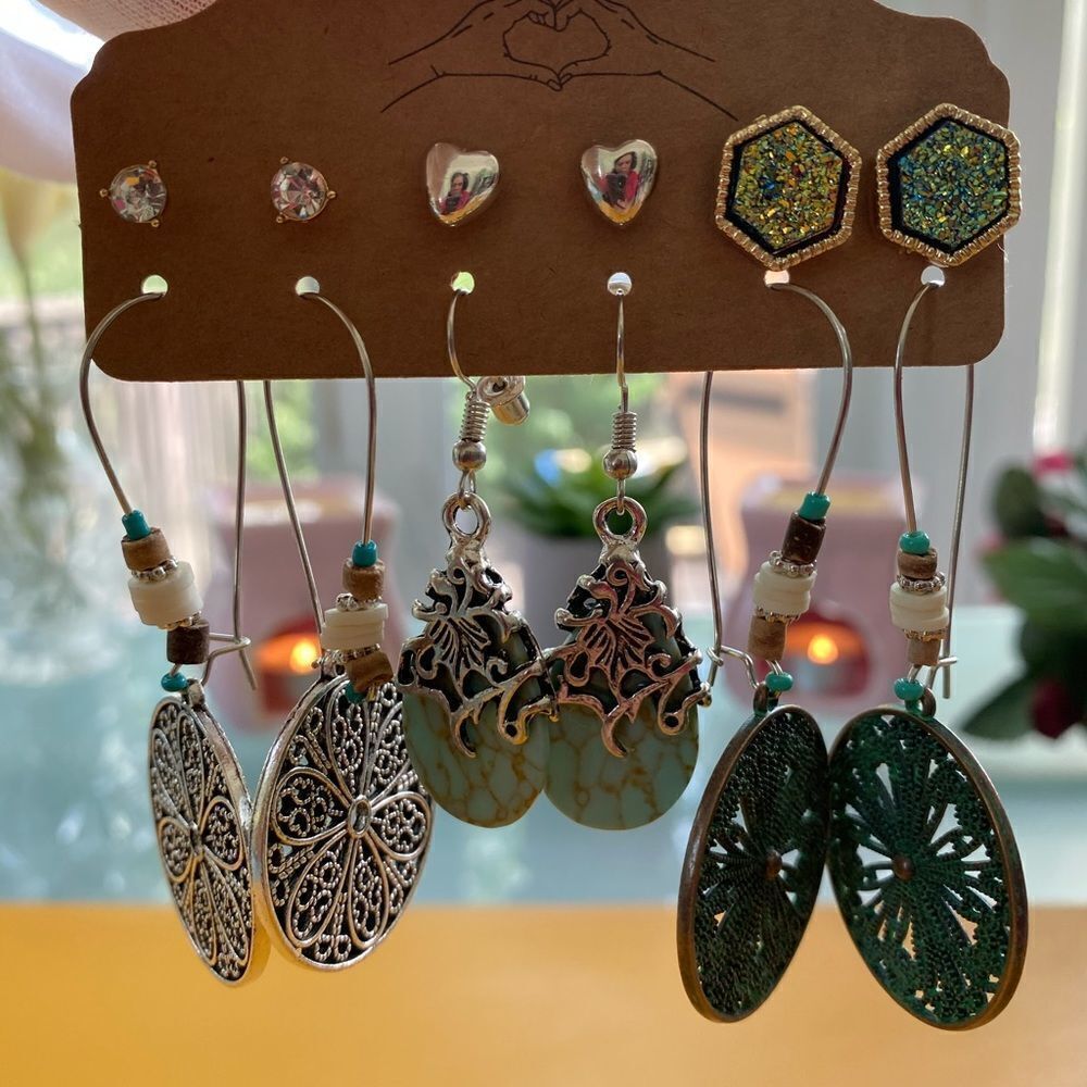 🪷✨💫Unique BoHo 6 pair Assorted Styles earrings💫✨
